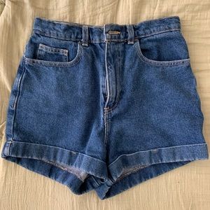 American Apparel Cuffed Mom Jean Shorts